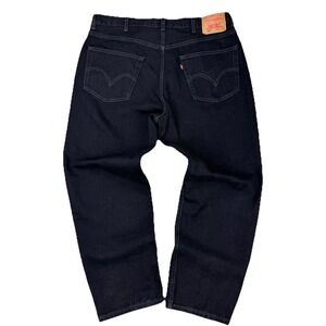 VTG 2000s Levi's 550 Relaxed Fit Straight Retro Denim Jeans Mens 40x30 Black Y2K